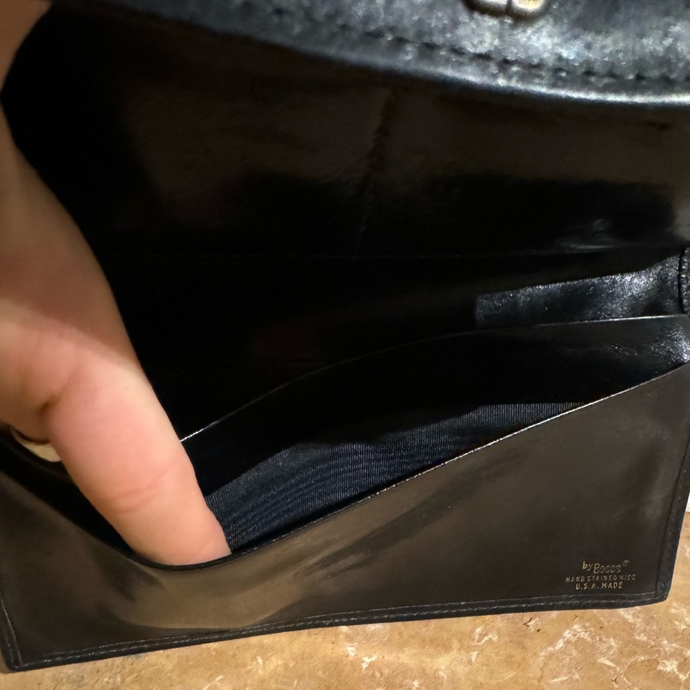 Bosca Italian leather snap wallet clutch sleek and beautiful - Picture 8 of 11